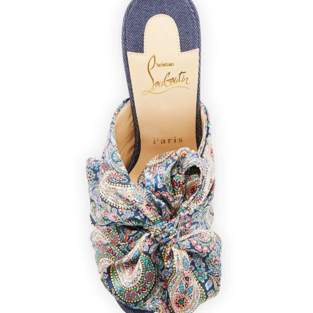 Christian Louboutin Moniquissima Paisley Red Sole Slide Sandal | Used Once - Picture 4 of 16